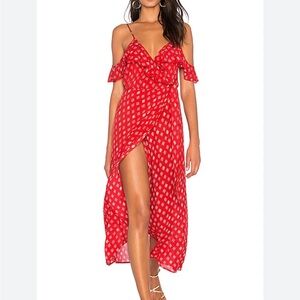 Red Floral Wrap Dress